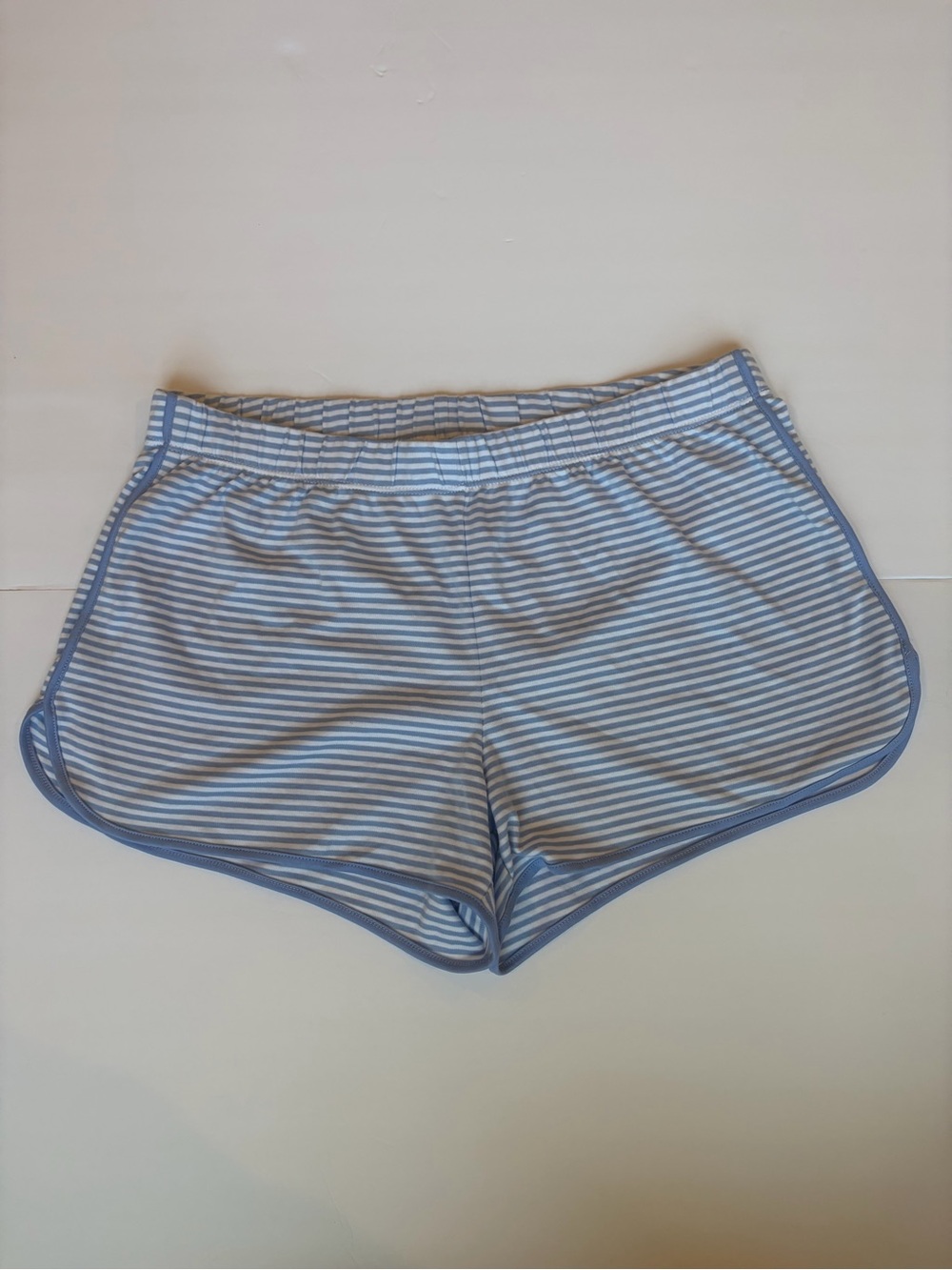 LAKE Pajamas Pima Cotton Striped Sleep Shorts M Blue White
